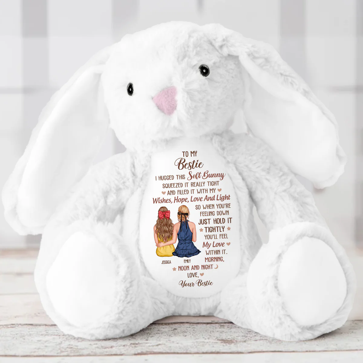 You'll Feel My Love - Personalized Stuffed Bunny - Image 4