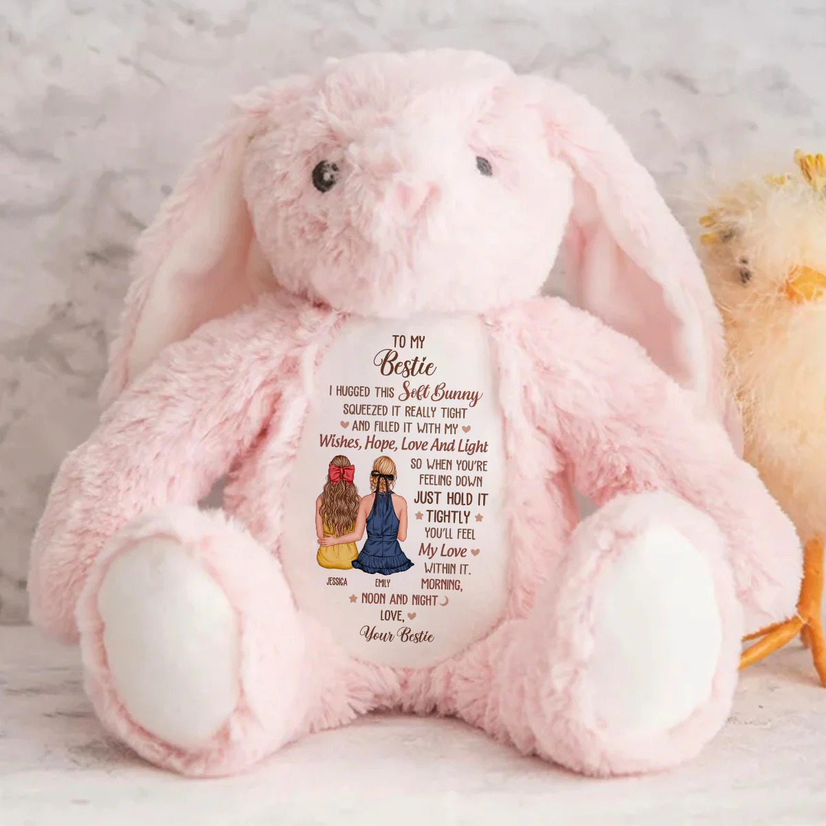 You'll Feel My Love - Personalized Stuffed Bunny - Image 5