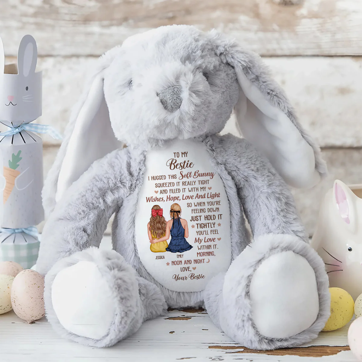 You'll Feel My Love - Personalized Stuffed Bunny - Image 6