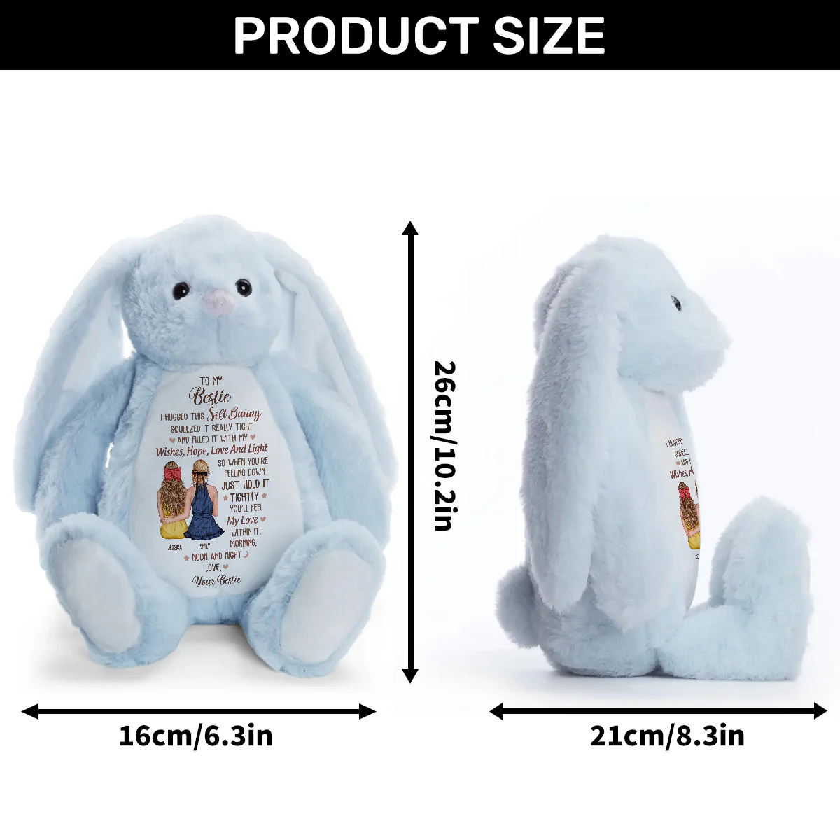You'll Feel My Love - Personalized Stuffed Bunny - Image 8
