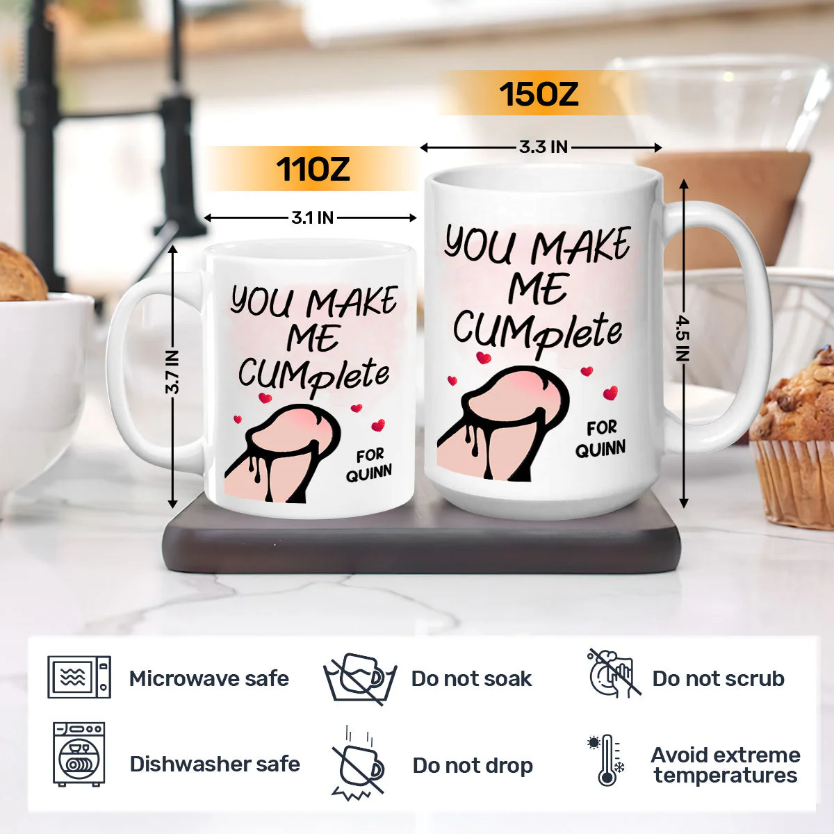 You Make Me Complete - Personalized Mug - Image 3