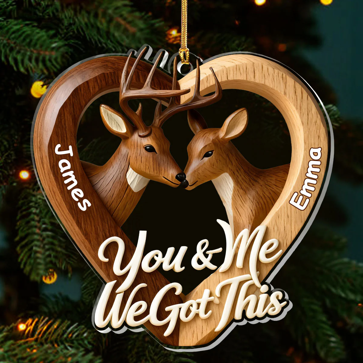 You & Me We Got This - Personalized 1-Layer Acrylic Ornament - Image 3