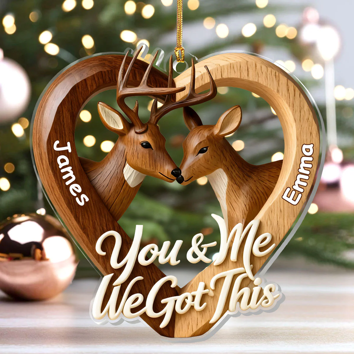 You & Me We Got This - Personalized 1-Layer Acrylic Ornament - Image 4