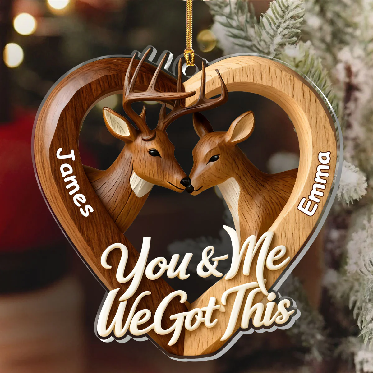 You & Me We Got This - Personalized 1-Layer Acrylic Ornament - Image 6