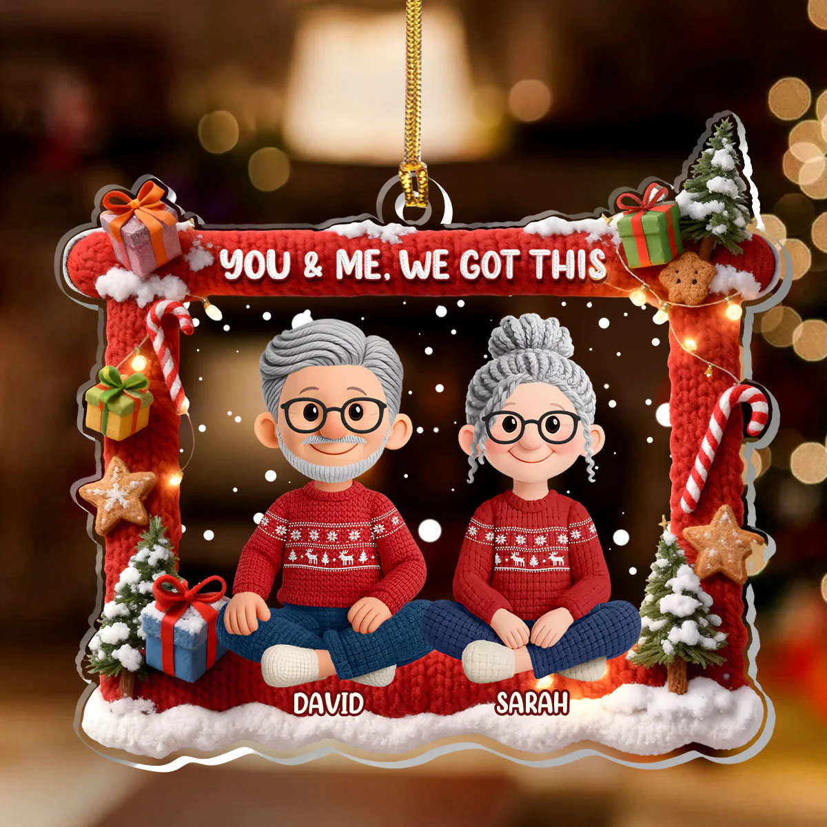 You & Me We Got This - Personalized 1-Layer Acrylic Ornament - Image 2