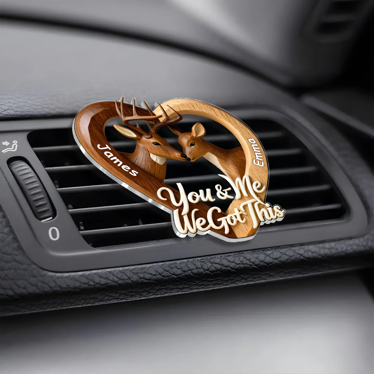 You & Me We Got This - Personalized Acrylic Car Vent Clip - Image 2