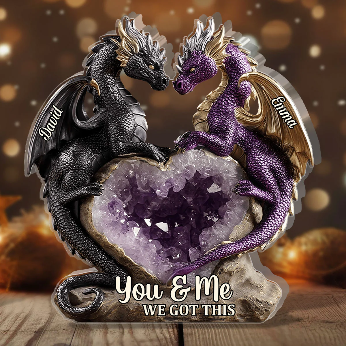 You & Me We Got This - Personalized Custom Shaped Squared Acrylic Plaque - Image 2