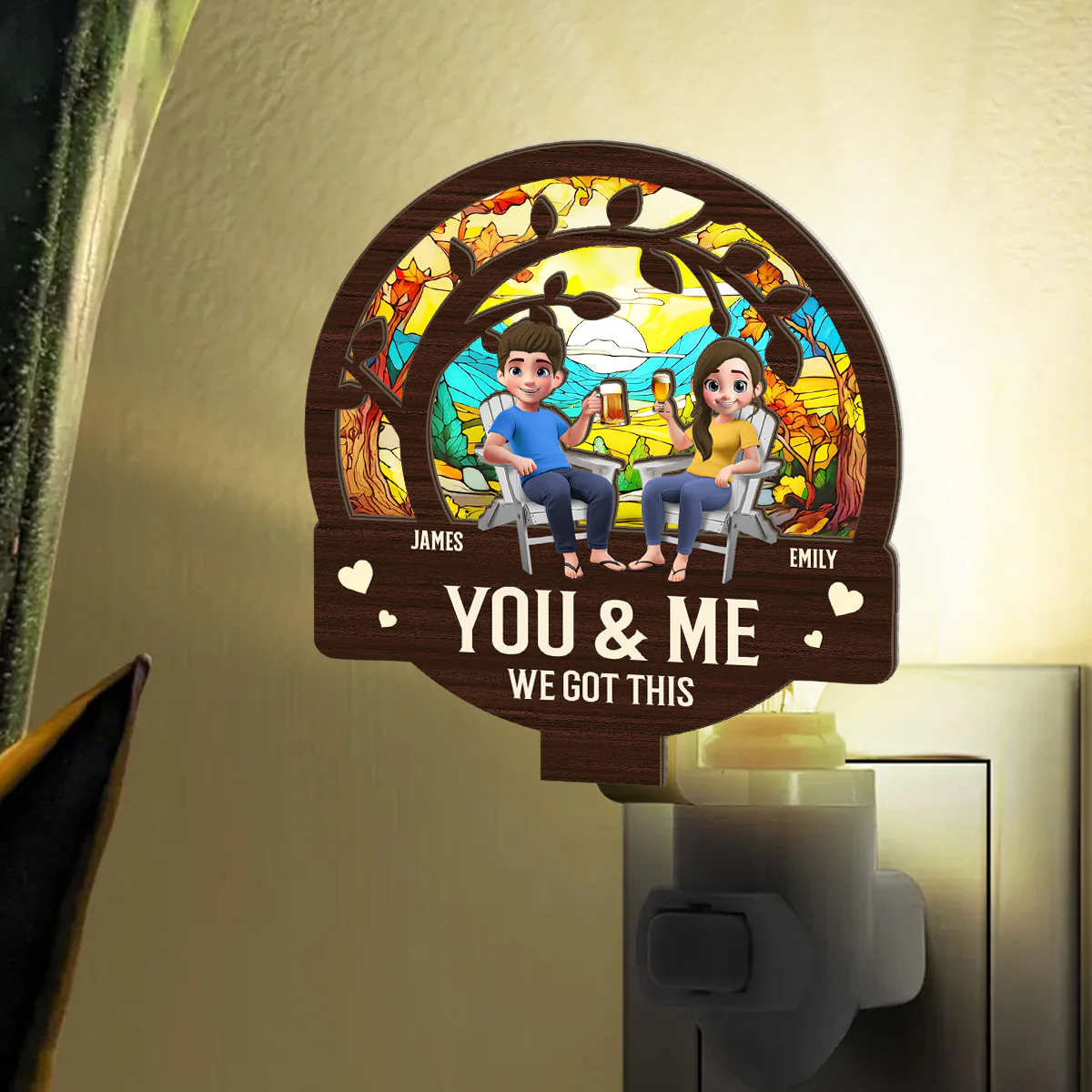 You & Me We Got This - Personalized Plug-in Night Light - Image 3