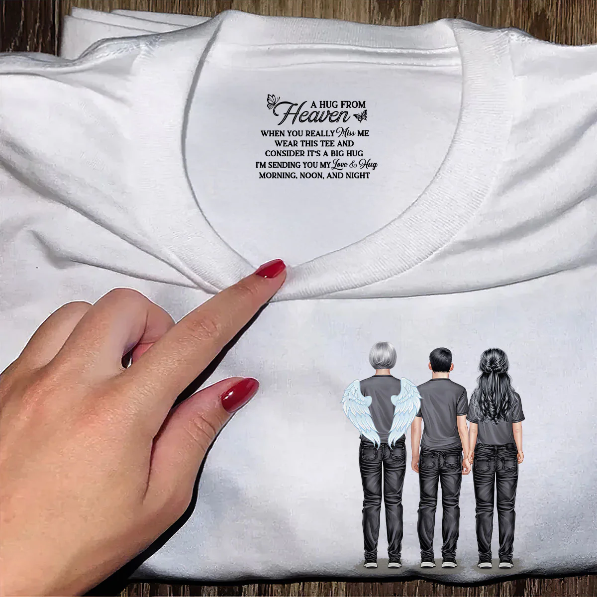 You Never Walk Alone - For Loss Of Loved Ones Memorial - Personalized Shirt With Design Inner Neck - Image 7
