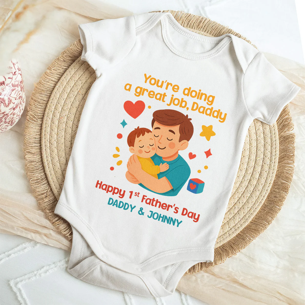 You're Doing A Great Job Daddy - Personalized Baby Onesie - Image 4