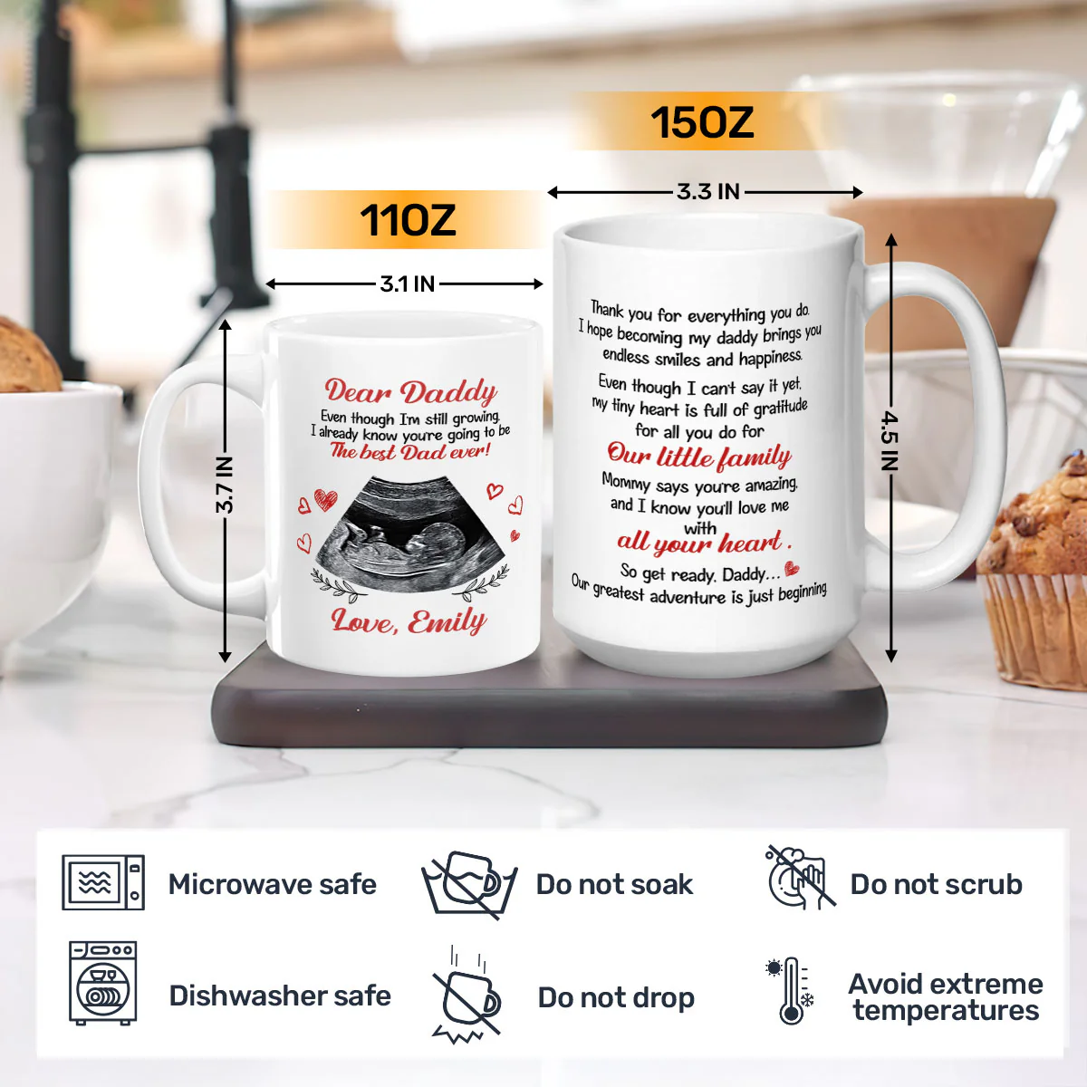 You're Going To Be The Best Dad Ever - Personalized Ceramic Coffee Mug - Image 3