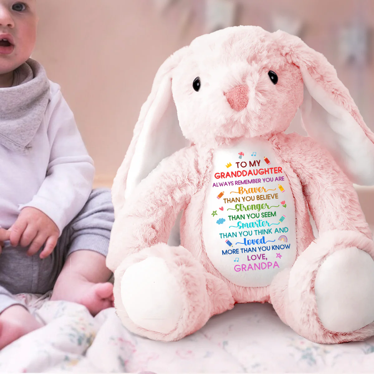 You're Loved - Personalized Stuffed Bunny - Image 2