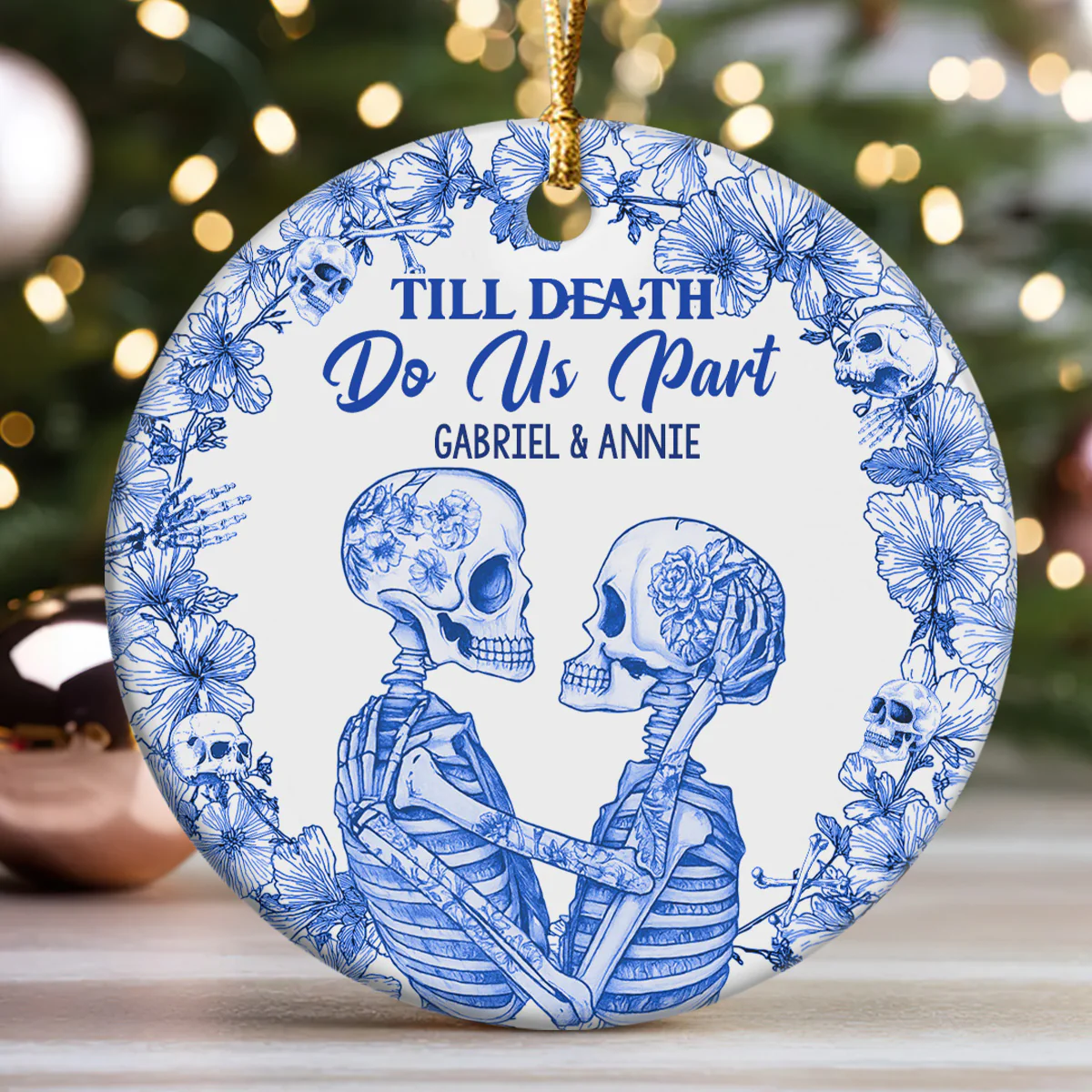 You're My Favorite Weirdo - Personalized Round Shaped Ceramic Ornament - Image 5