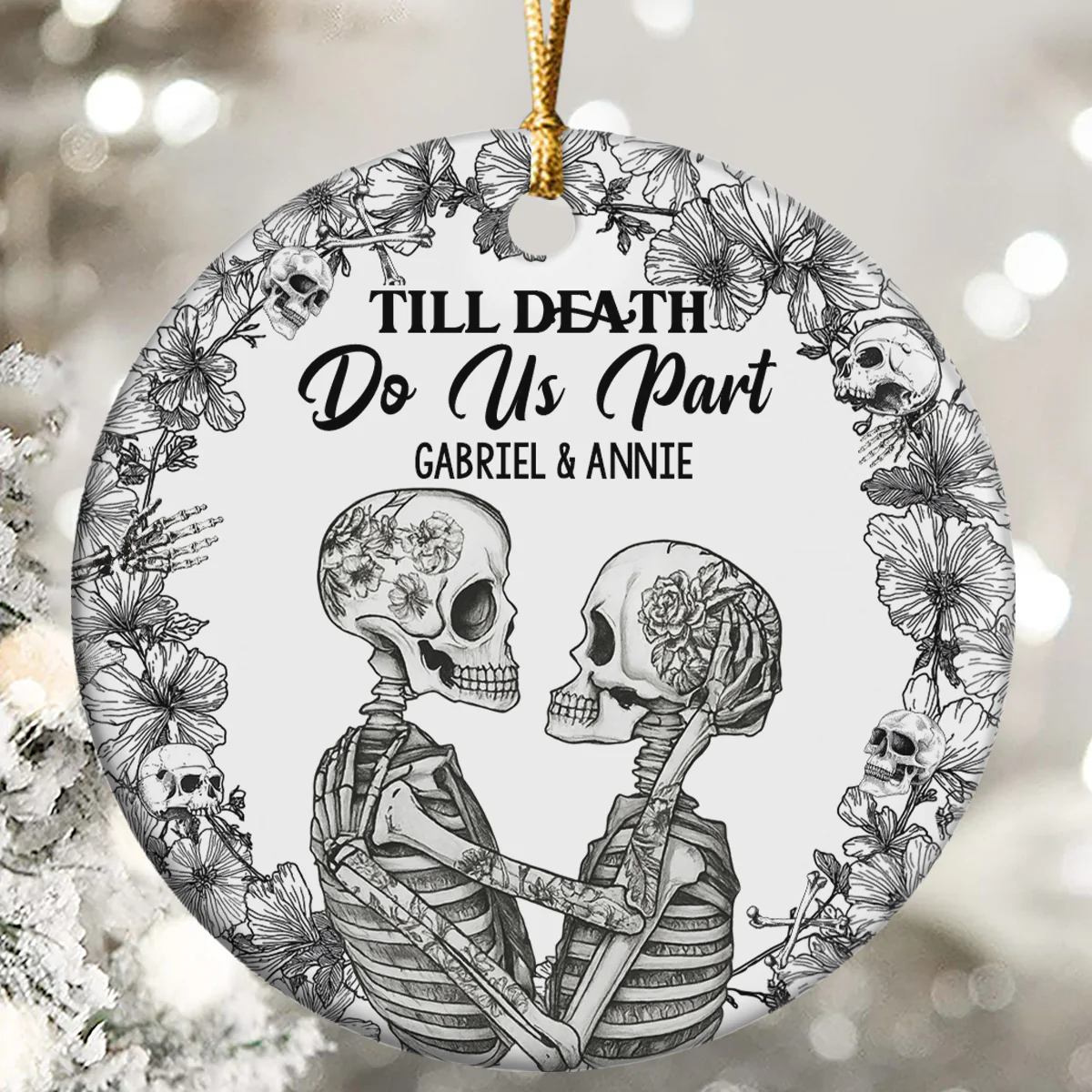 You're My Favorite Weirdo - Personalized Round Shaped Ceramic Ornament - Image 7