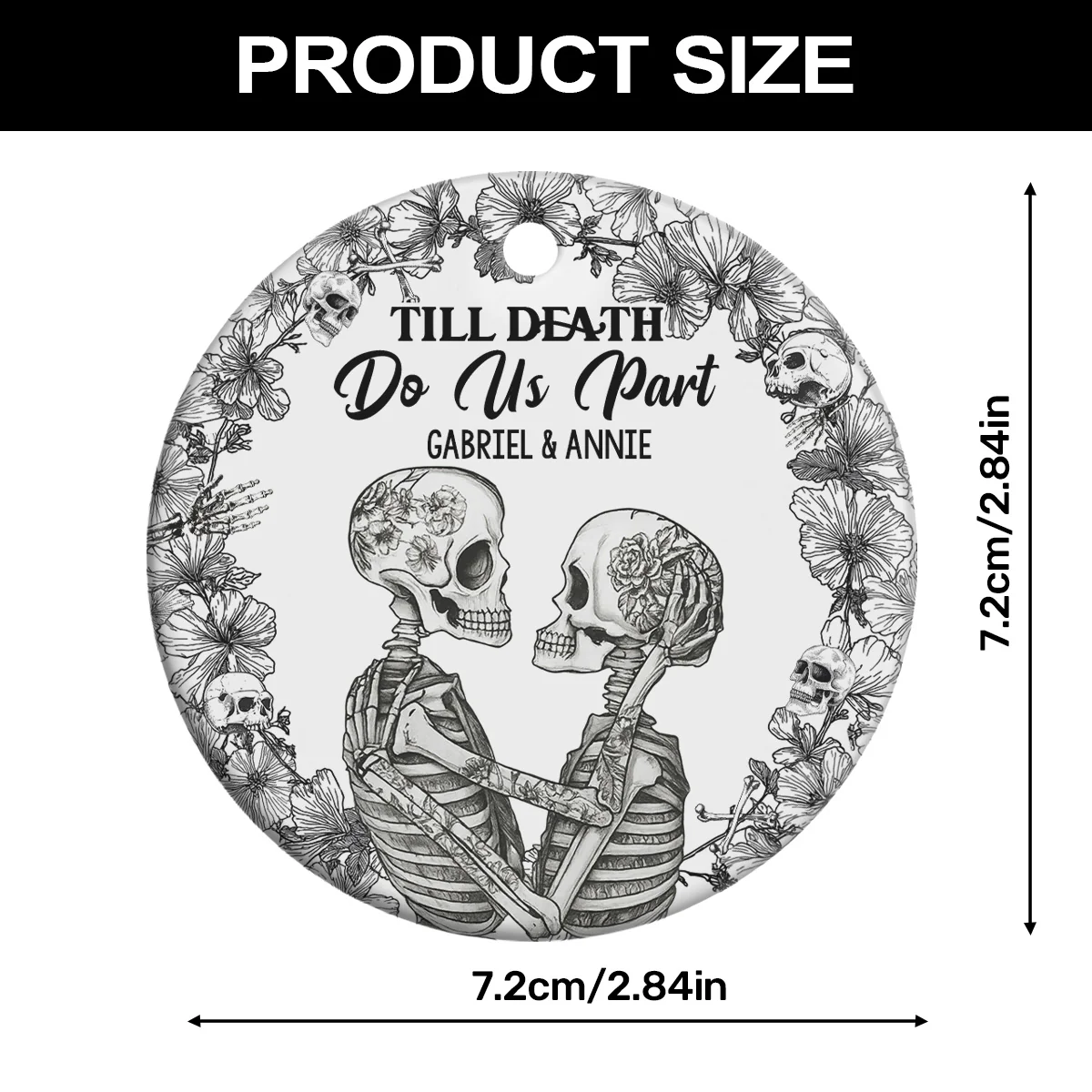 You're My Favorite Weirdo - Personalized Round Shaped Ceramic Ornament - Image 8