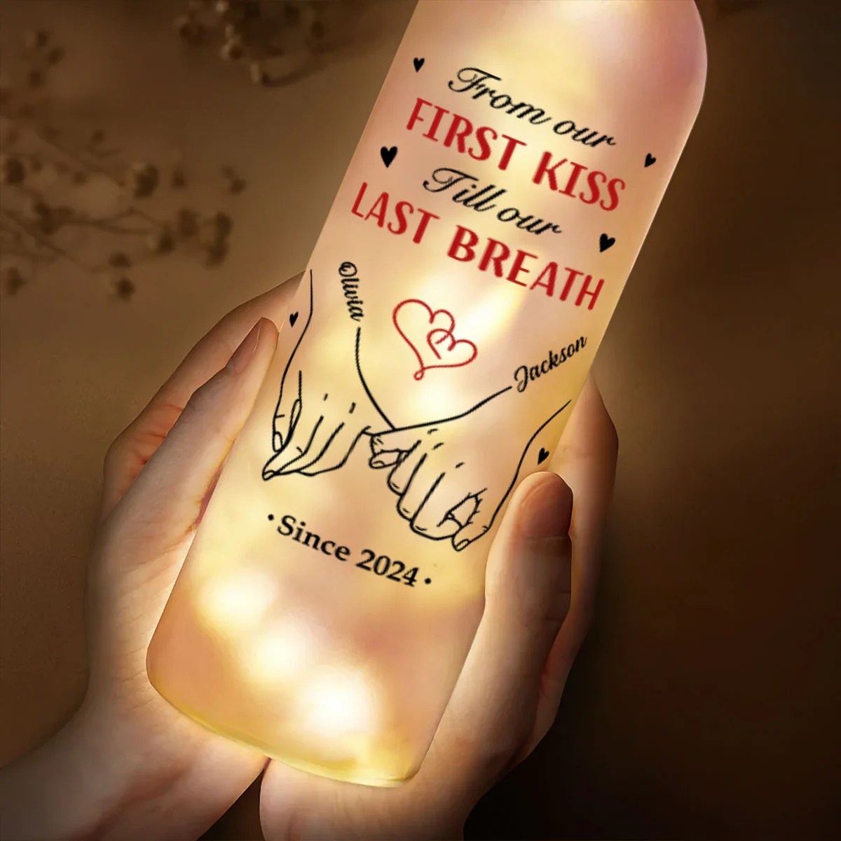 You're My Happy Place - Personalized Bottle Lamp - Image 3