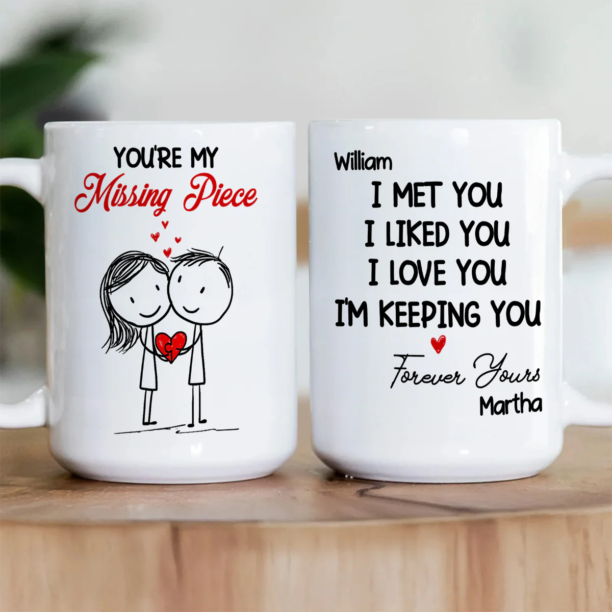 You're My Missing Piece - Personalized Ceramic Coffee Mug - Image 2