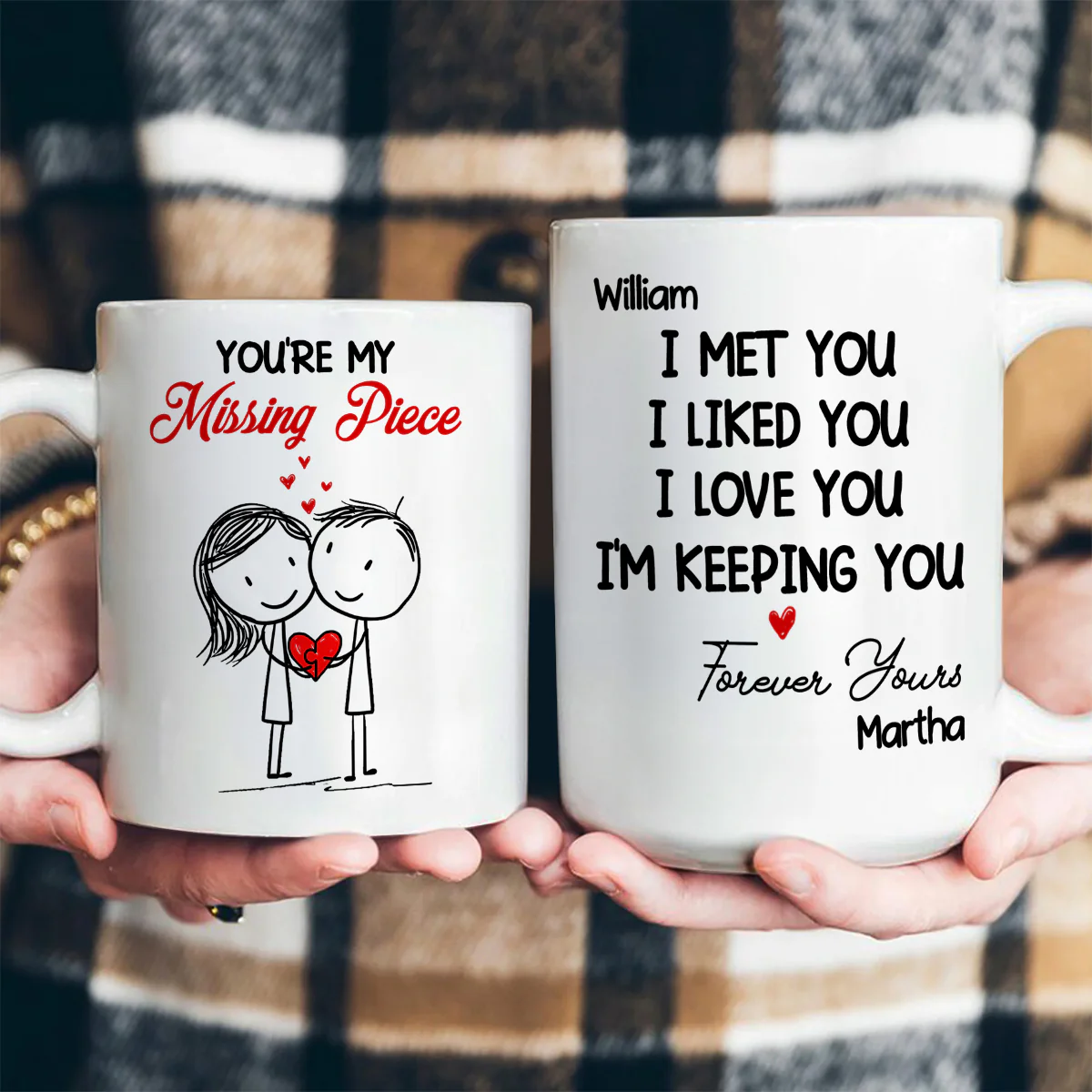 You're My Missing Piece - Personalized Ceramic Coffee Mug - Image 3