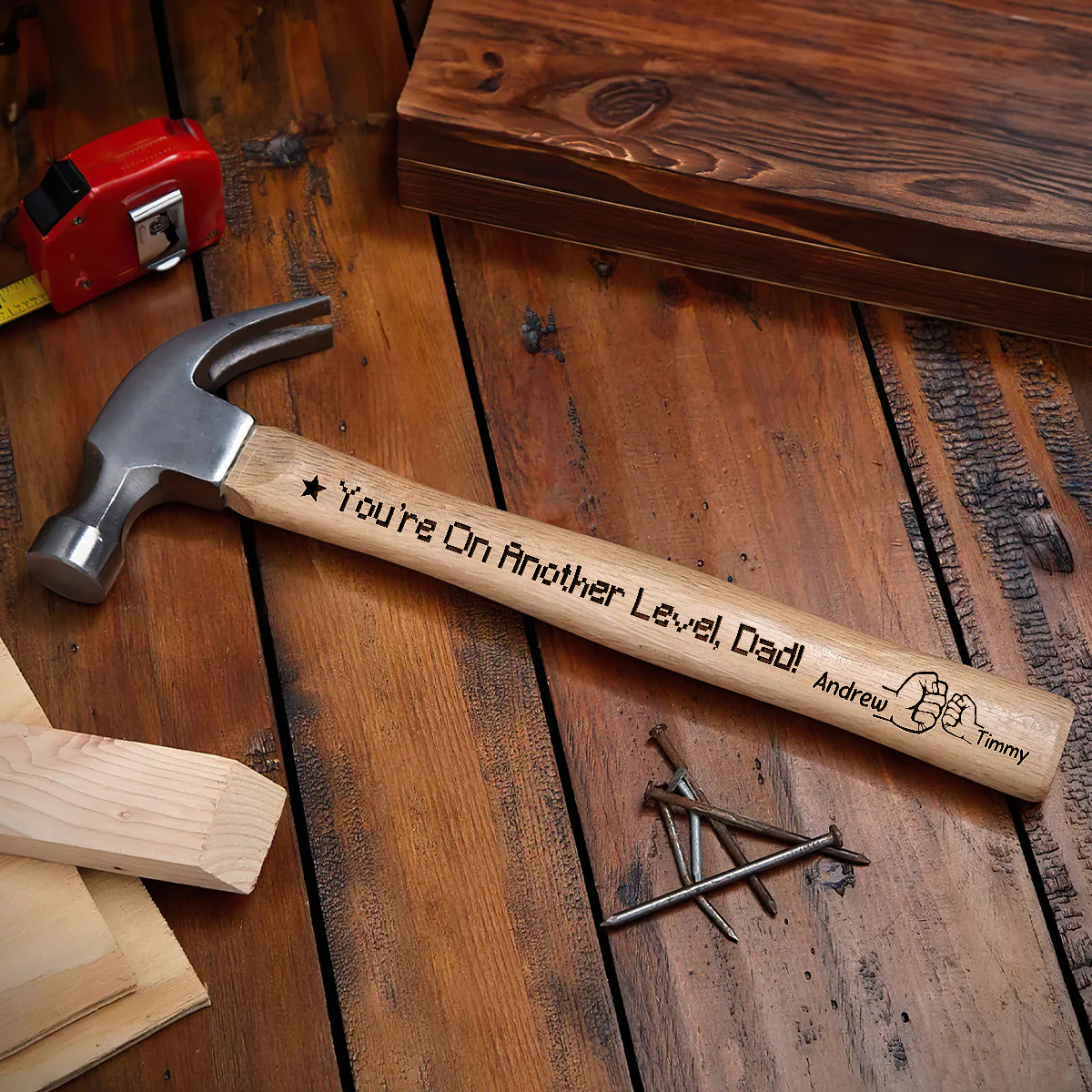 You’re On Another Level - Personalized Wooden Hammer - Image 4