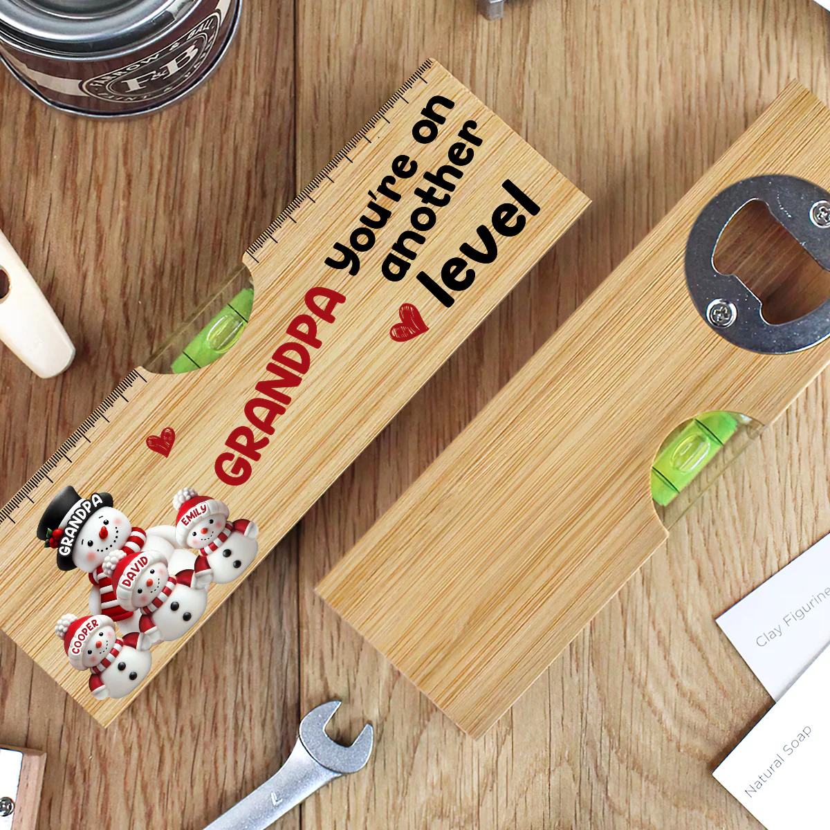 You’re On Another Level - Personalized Wooden Spirit Level Bottle Opener - Image 3