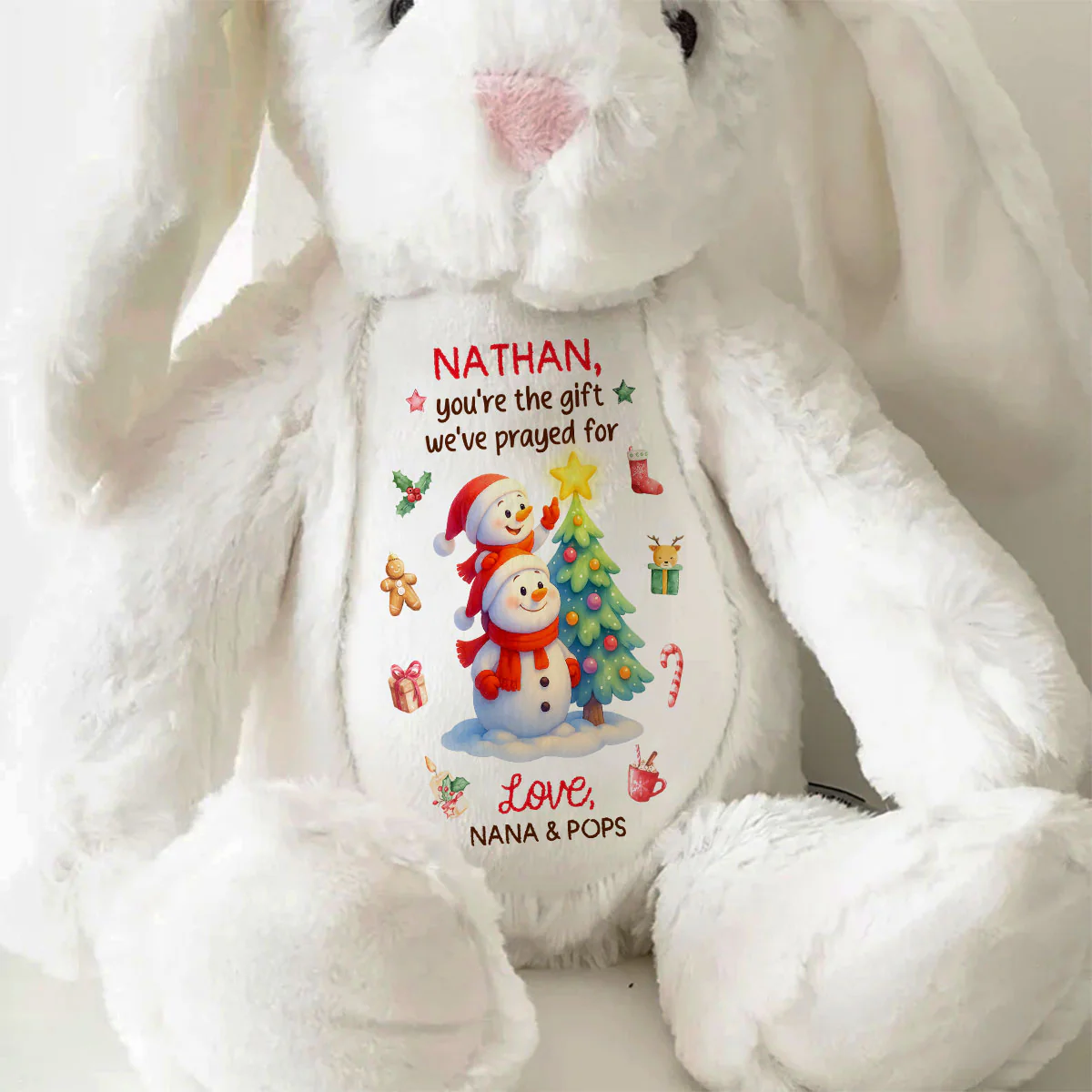 You're The Gift I've Prayed For - Personalized Stuffed Bunny - Image 8