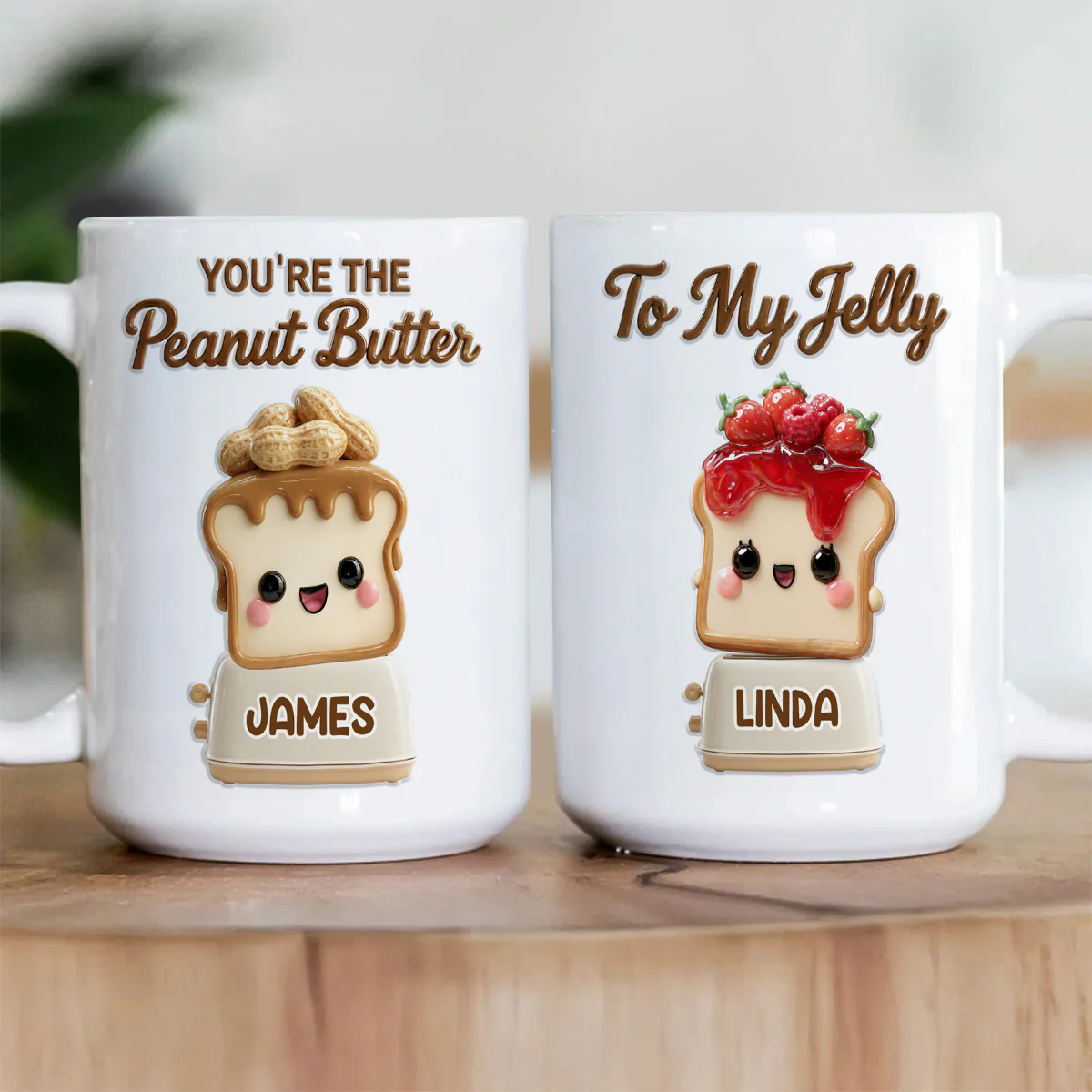 You're The Peanut Butter To My Jelly - Personalized Ceramic Coffee Mug - Image 3