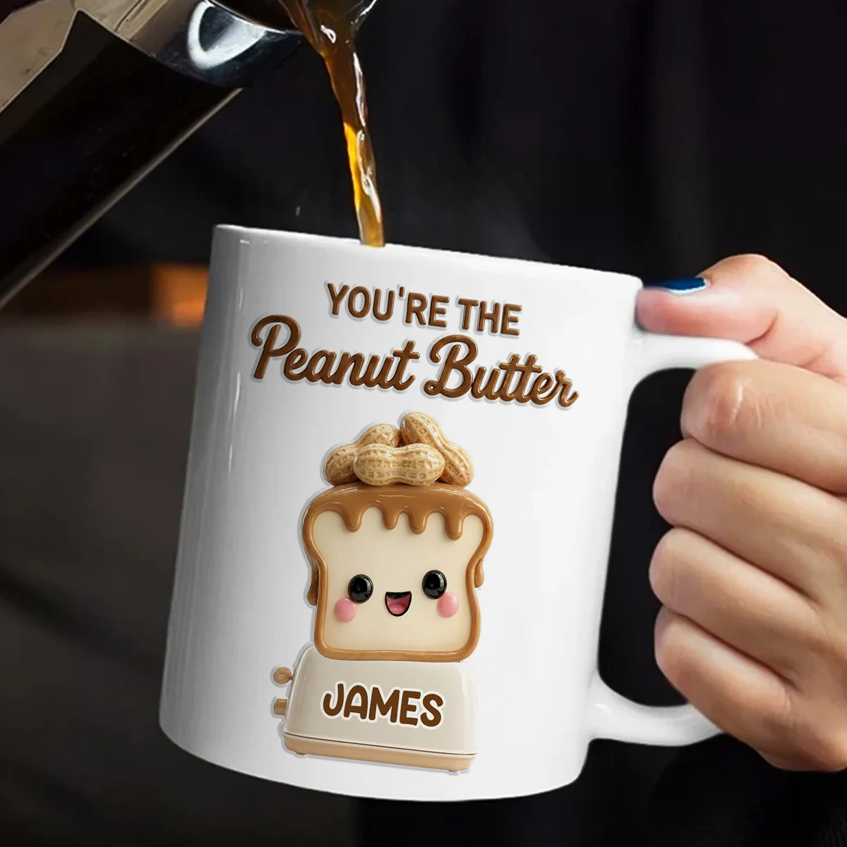 You're The Peanut Butter To My Jelly - Personalized Ceramic Coffee Mug - Image 5