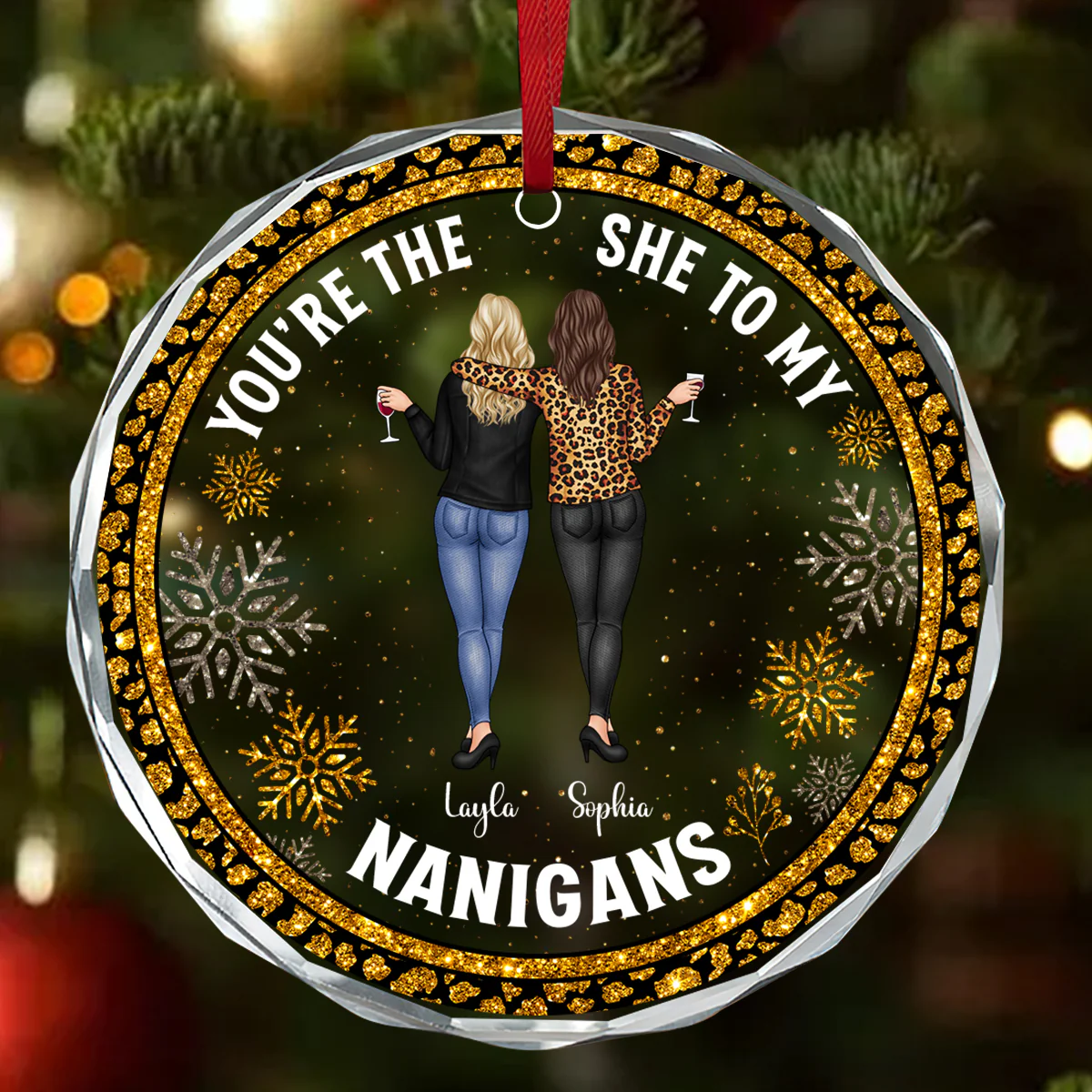 You're The She To My Nanigans - Personalized Round Shaped Glass Ornament
