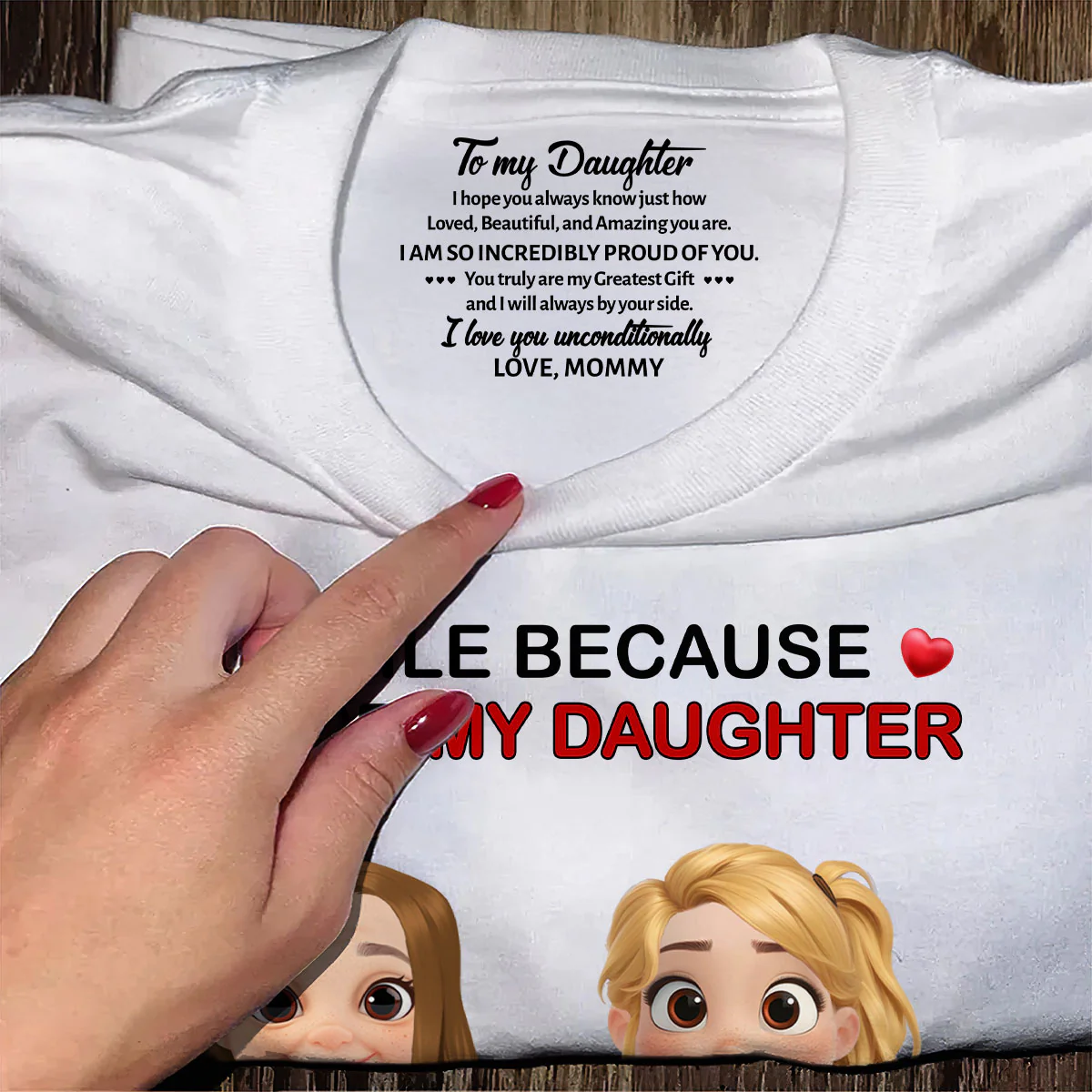 You Truly Are My Greatest Gift - Personalized Shirt With Design Inner Neck And Front - Image 3