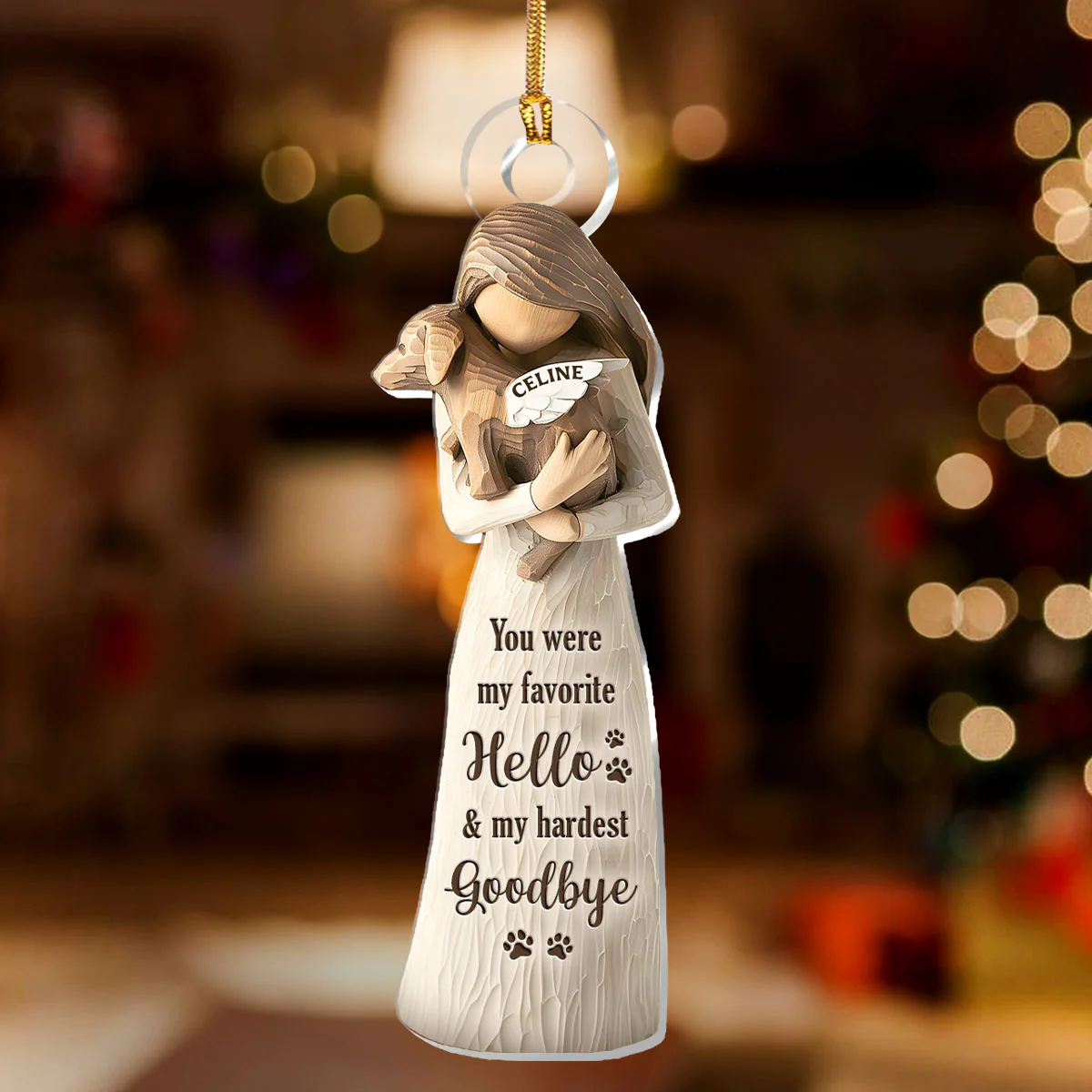 You Were My Favorite Hello & My Hardest Goodbye - Personalized 1-Layer Acrylic Ornament - Image 2