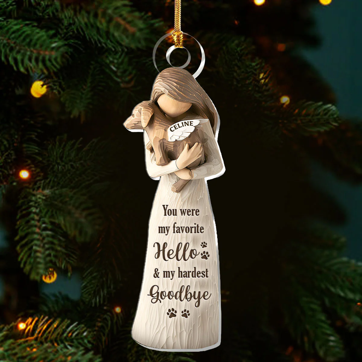 You Were My Favorite Hello & My Hardest Goodbye - Personalized 1-Layer Acrylic Ornament - Image 3