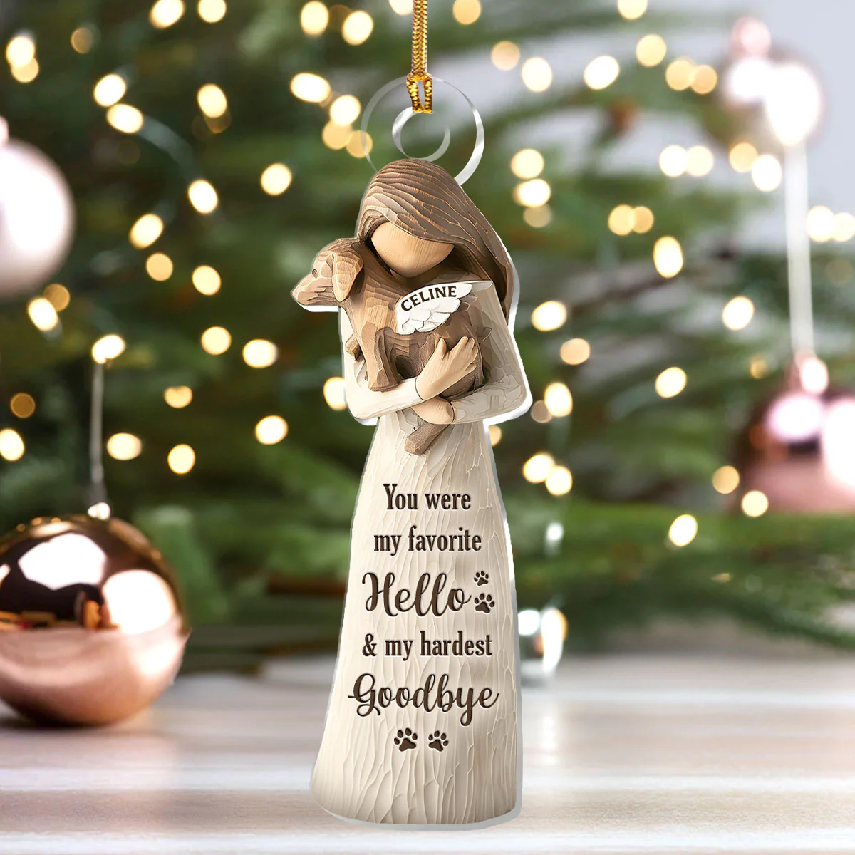 You Were My Favorite Hello & My Hardest Goodbye - Personalized 1-Layer Acrylic Ornament - Image 4