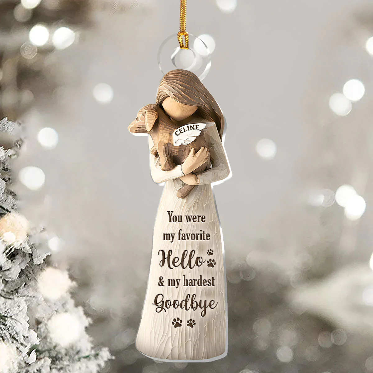 You Were My Favorite Hello & My Hardest Goodbye - Personalized 1-Layer Acrylic Ornament - Image 5