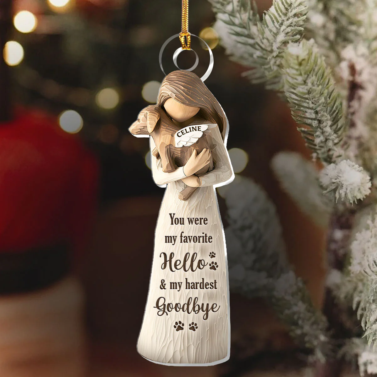 You Were My Favorite Hello & My Hardest Goodbye - Personalized 1-Layer Acrylic Ornament - Image 6