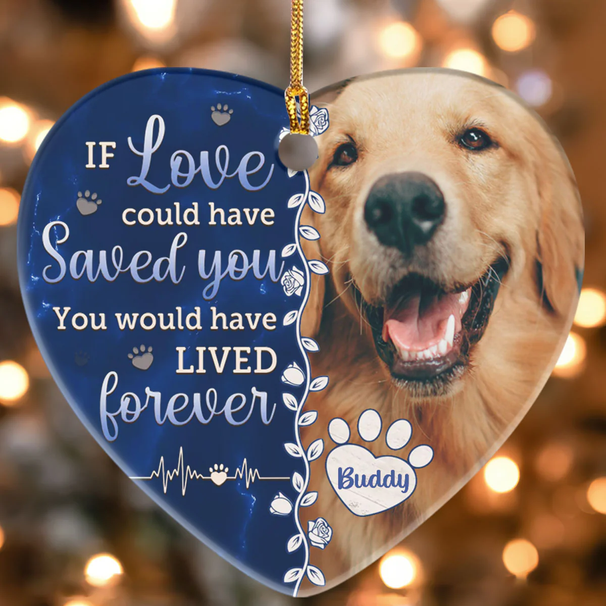 You Would Have Lived Forever - Personalized Heart Shaped Ceramic Ornament - Image 4