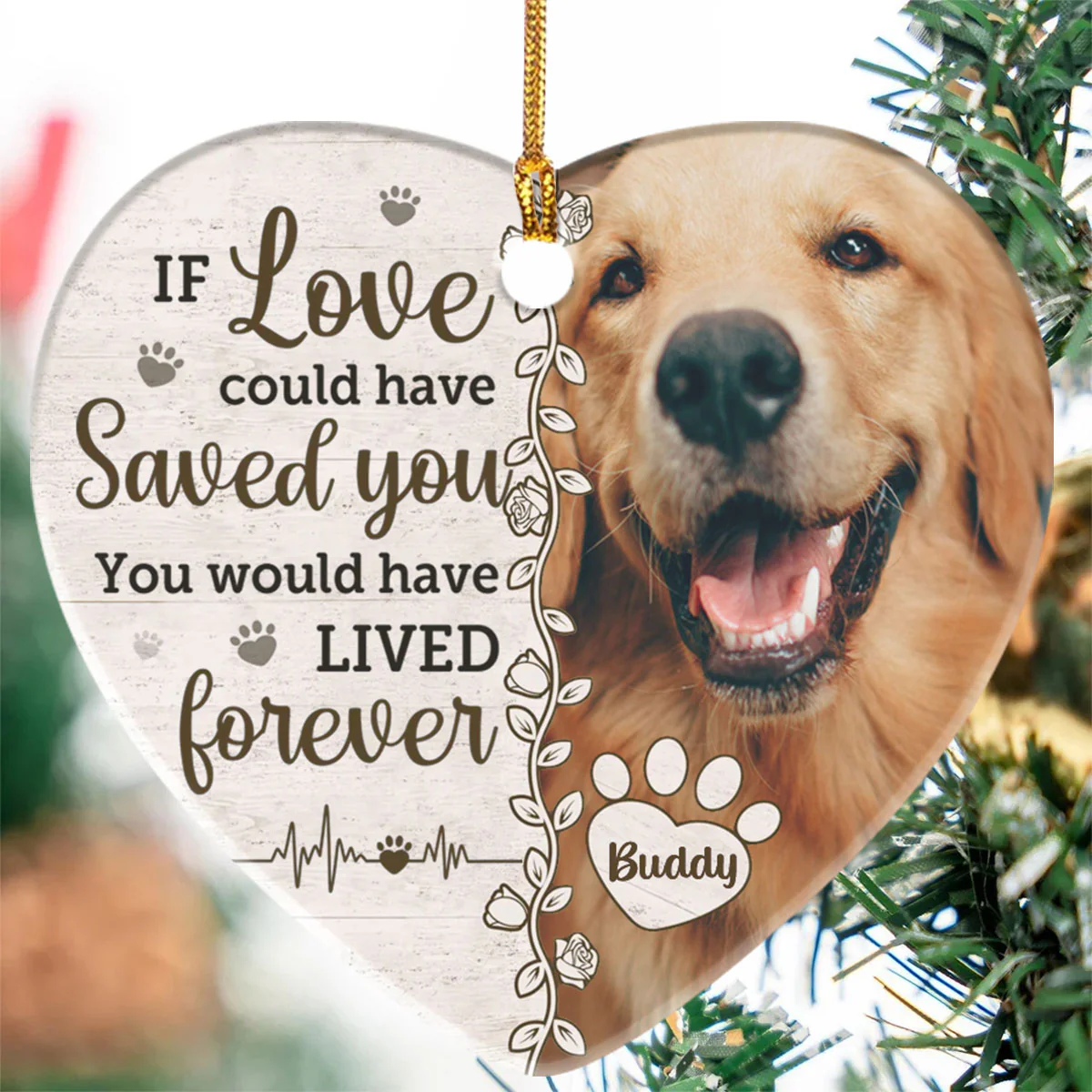 You Would Have Lived Forever - Personalized Heart Shaped Ceramic Ornament - Image 5
