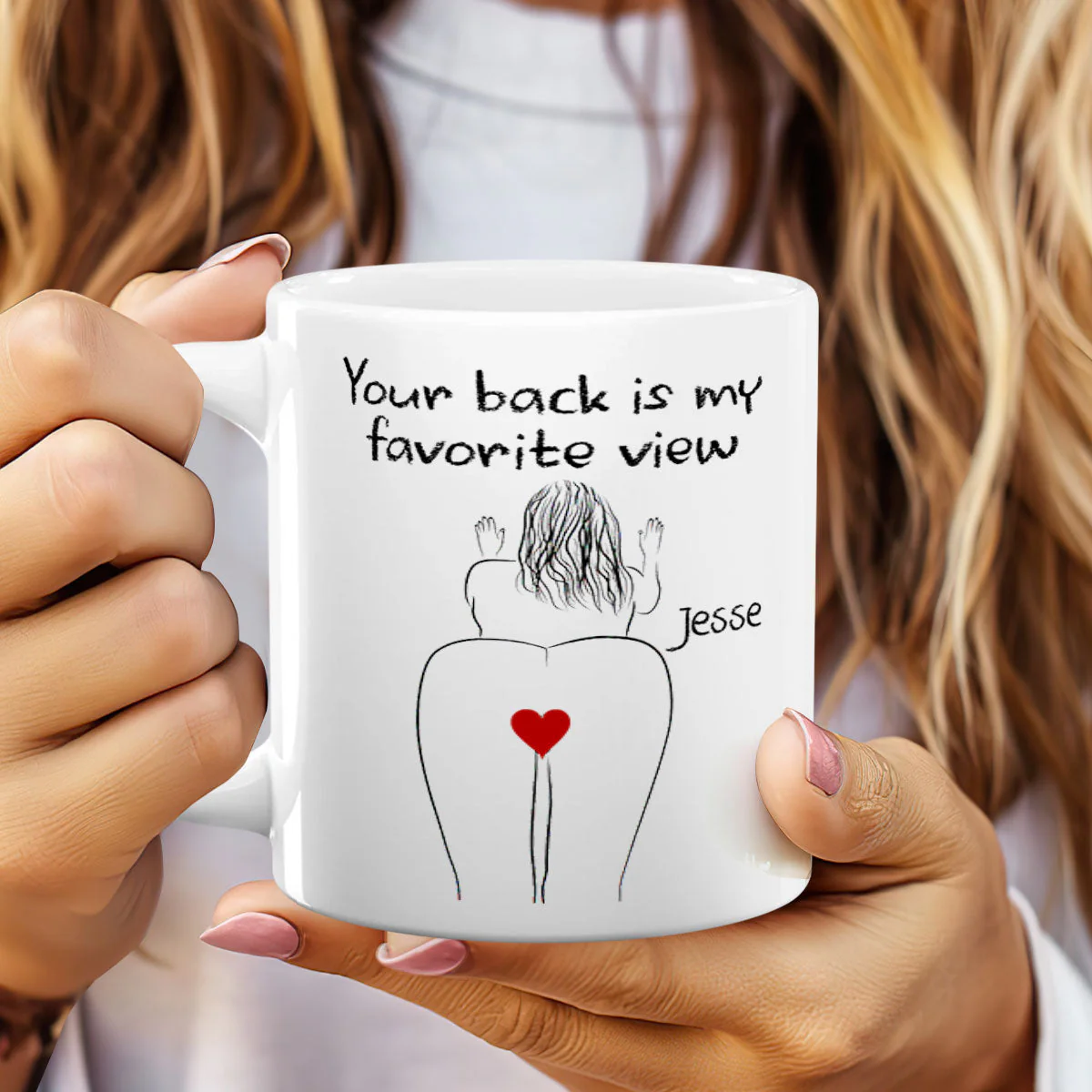 Your Back Is My Favorite View - Personalized Mug - Image 2