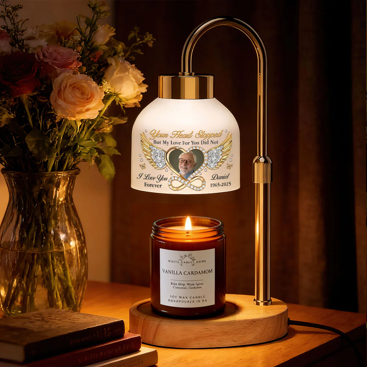Your Heart Stopped But My Love For You Did Not - Personalized Candle Warmer Lamp - Image 2