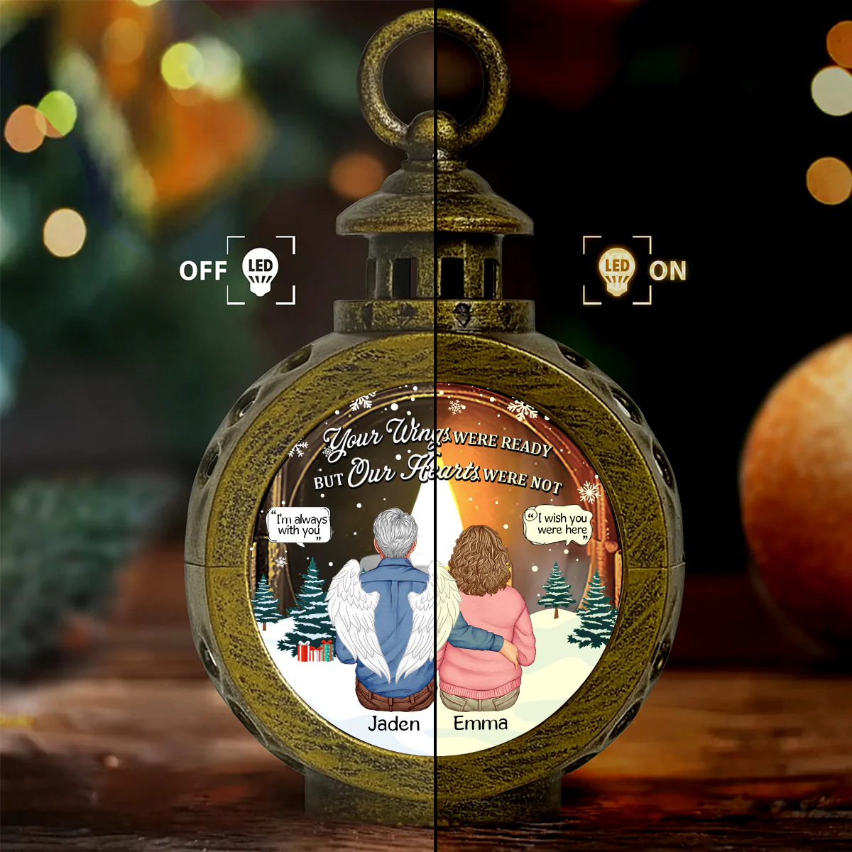 Your Light Will Always Shine In My Heart - Personalized Lantern Night Light - Image 3