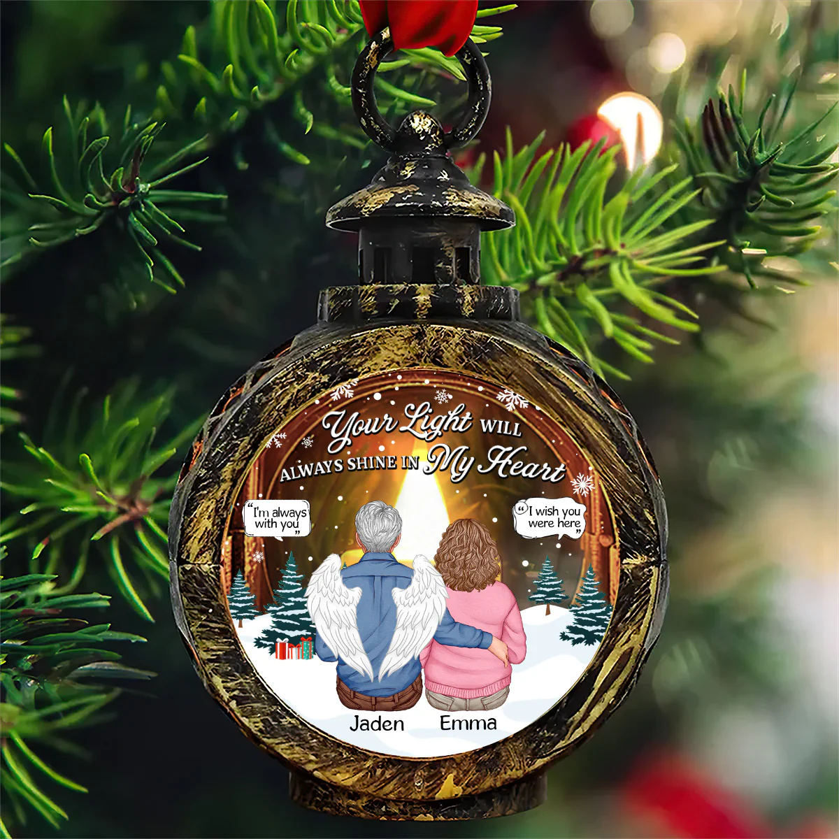 Your Light Will Always Shine In My Heart - Personalized Lantern Night Light - Image 5