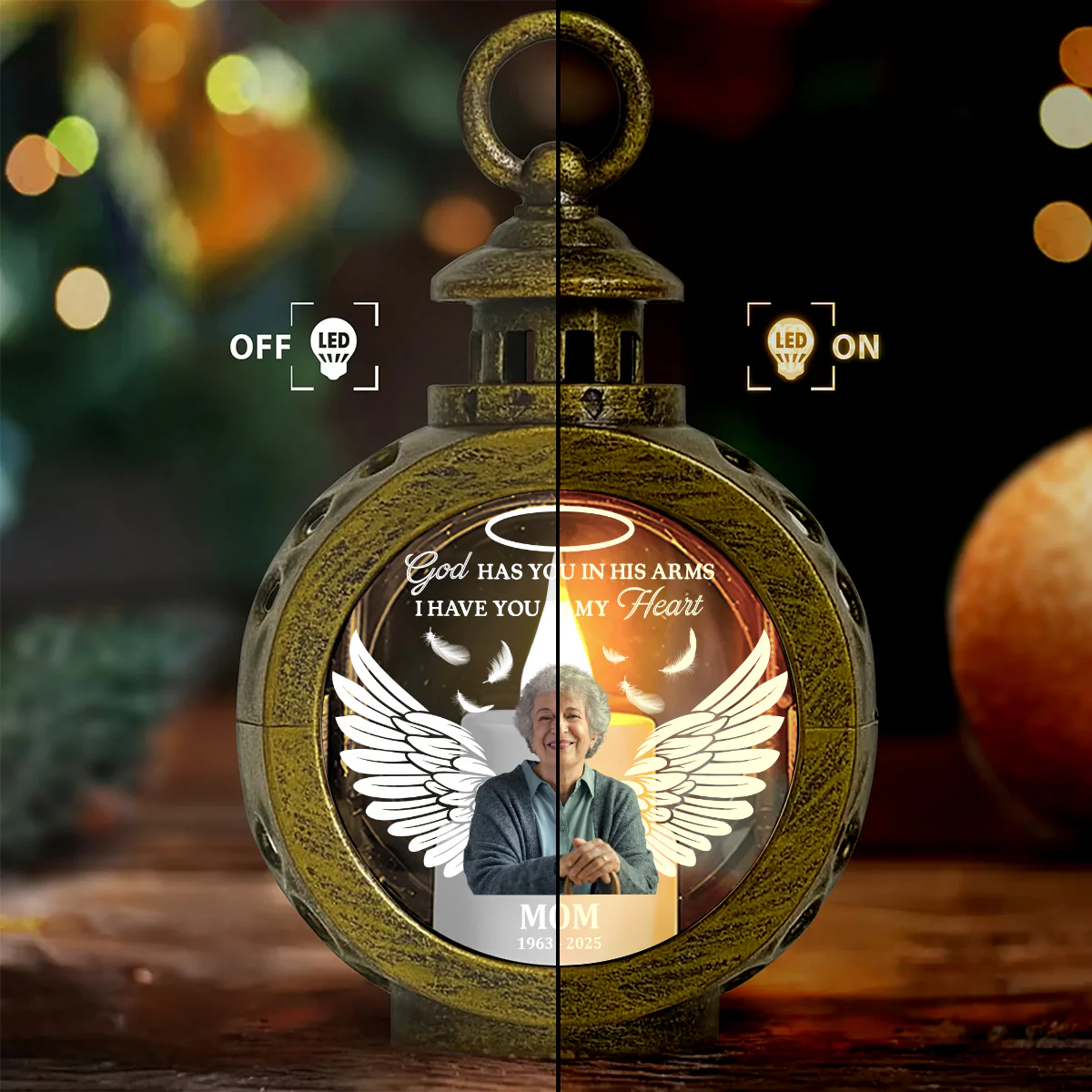 Your Light Will Always Shine In My Heart - Personalized Lantern Night Light - Image 3