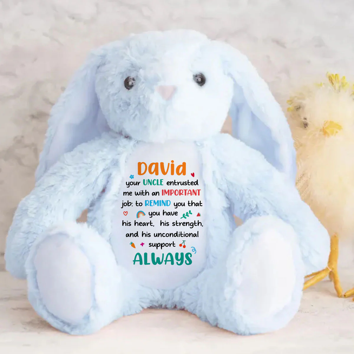Your Uncle Trusted Me - Personalized Stuffed Bunny - Image 4