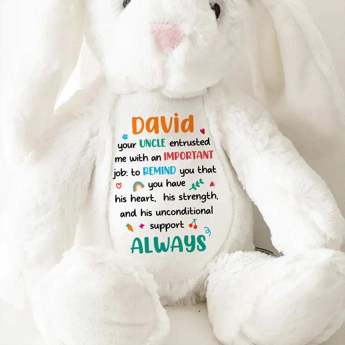 Your Uncle Trusted Me - Personalized Stuffed Bunny - Image 9