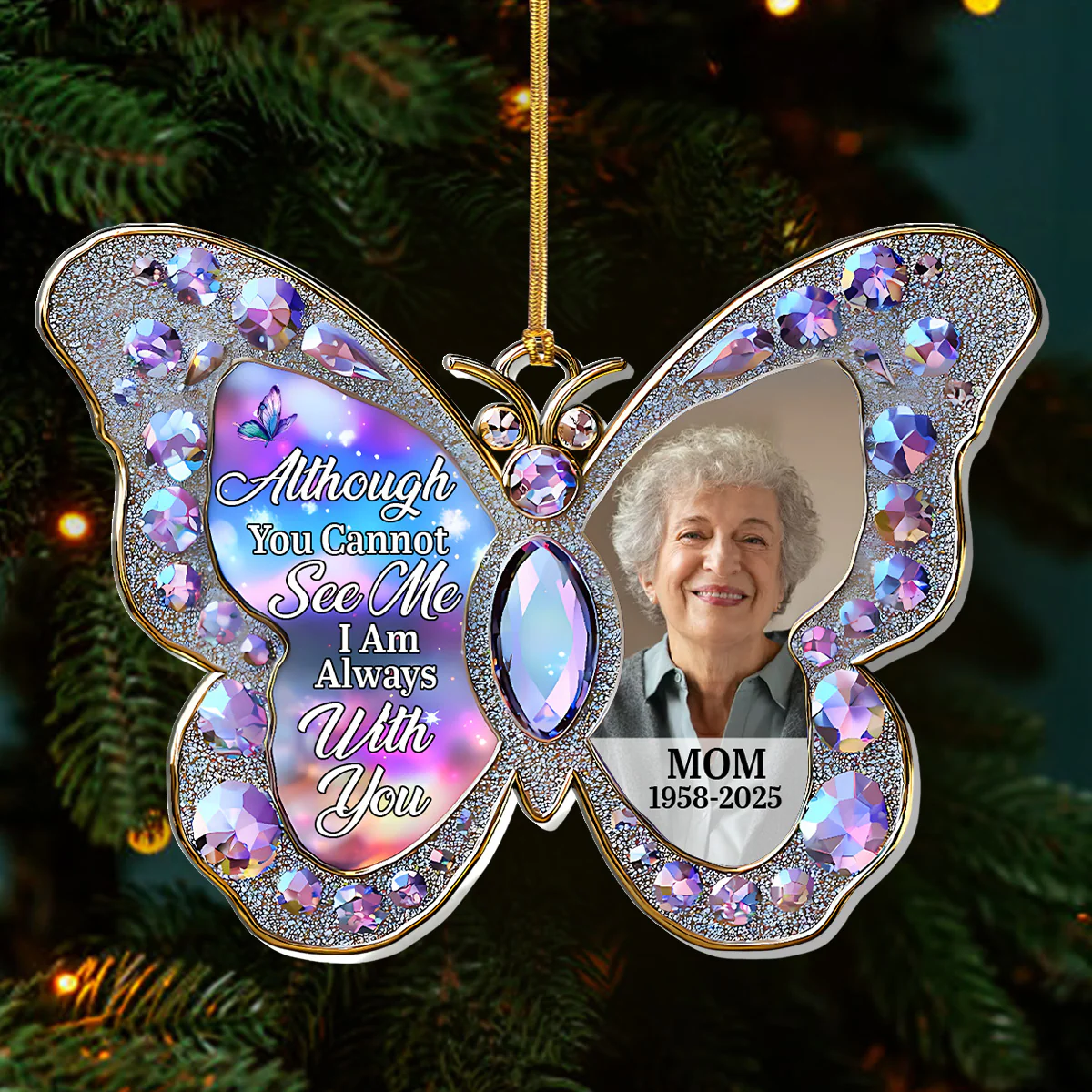 Your Wings Were Ready But My Heart Was Not - Personalized 1-Layer Acrylic Ornament - Image 3