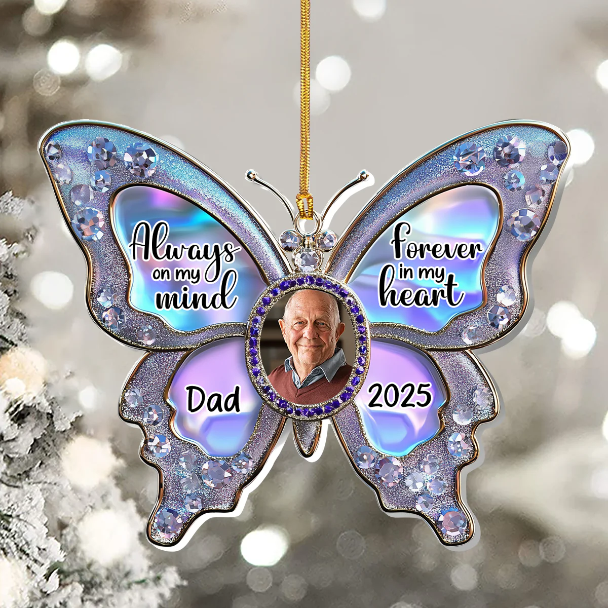 Your Wings Were Ready But My Heart Was Not - Personalized 1-Layer Acrylic Ornament - Image 3
