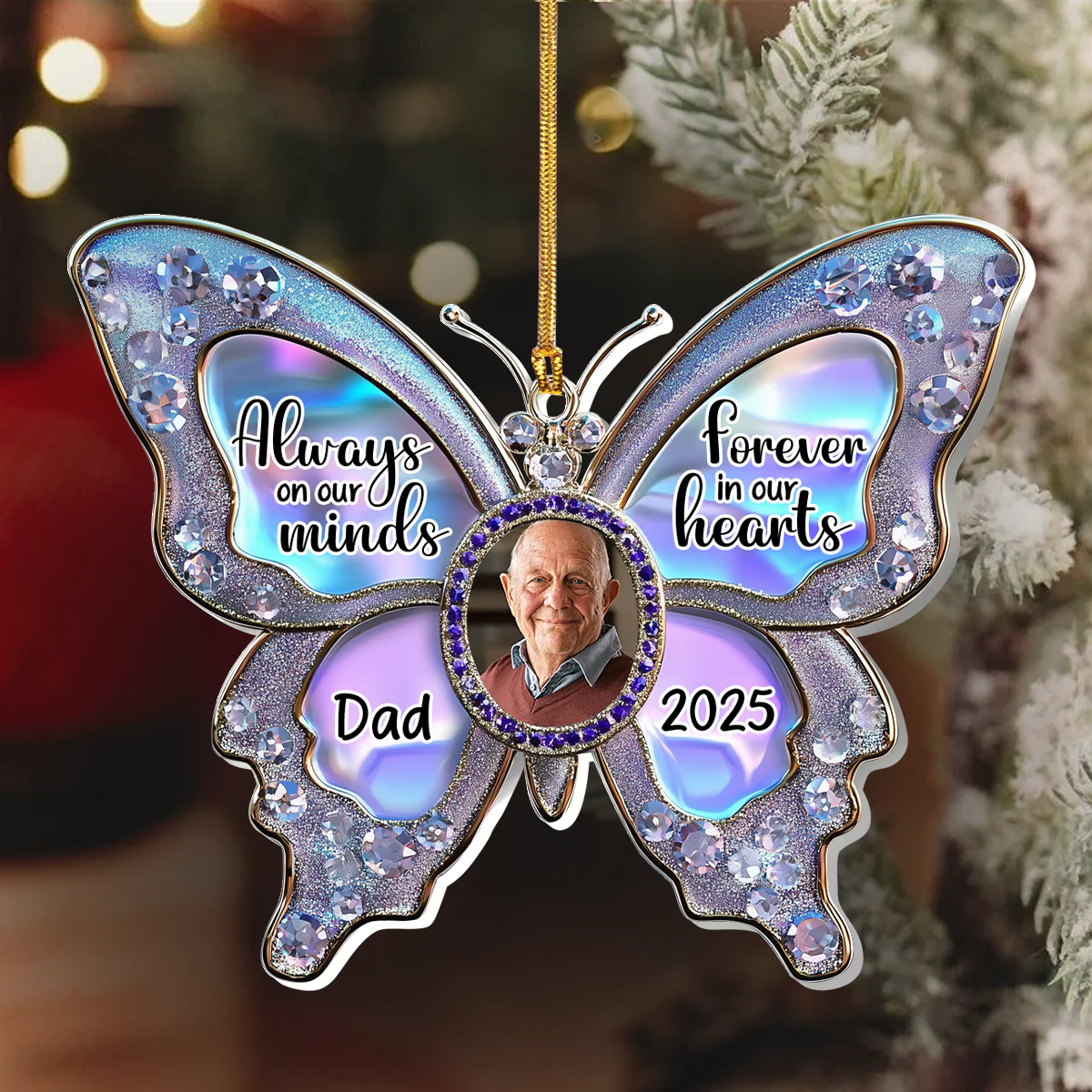 Your Wings Were Ready But My Heart Was Not - Personalized 1-Layer Acrylic Ornament - Image 4