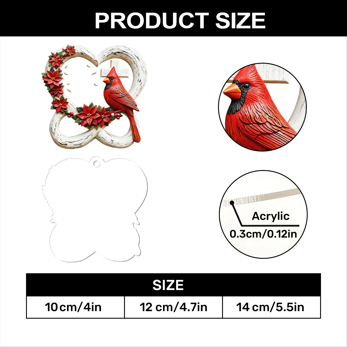 Your Wings Were Ready But My Heart Was Not - Personalized 1-Layer Acrylic Ornament - Image 7