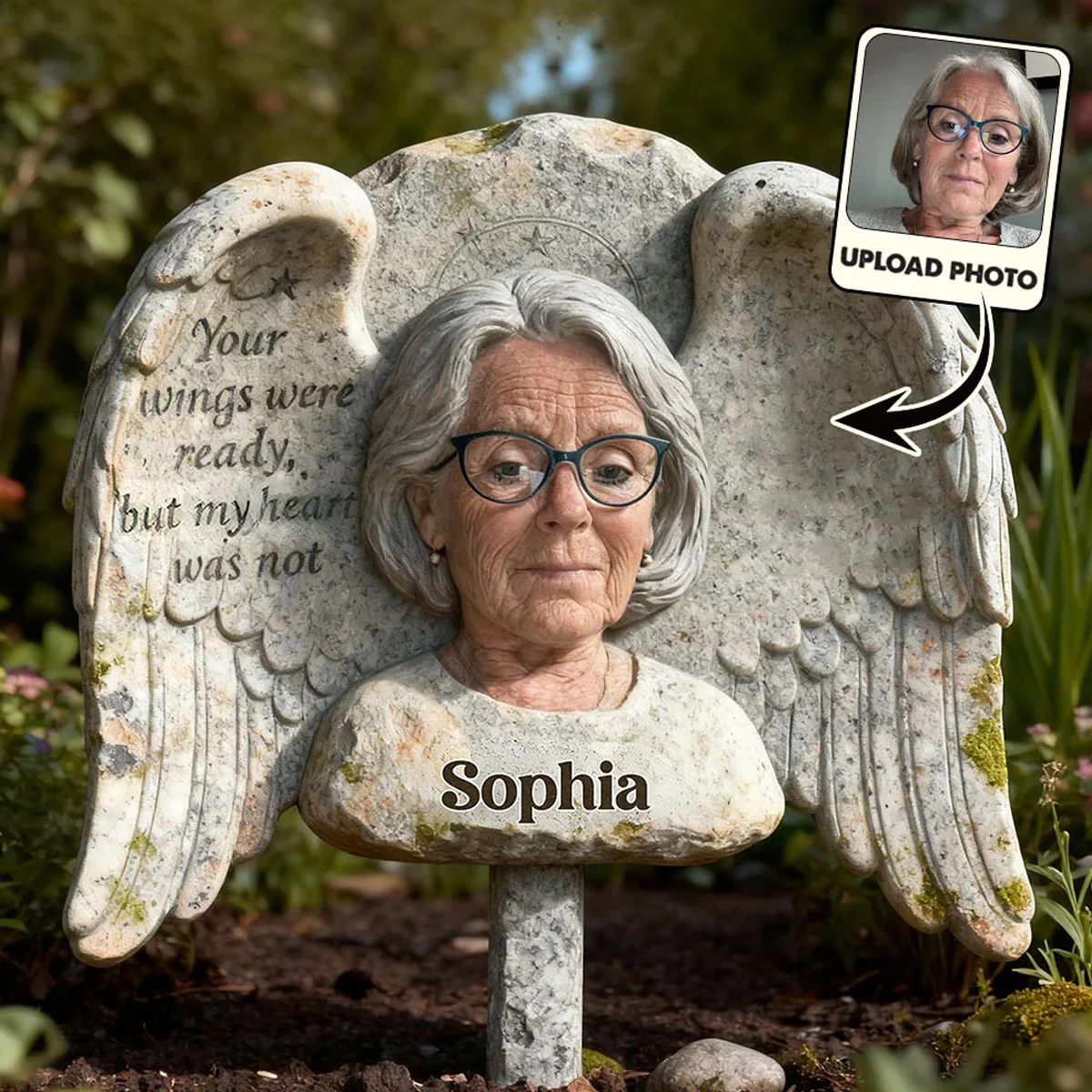 Your Wings Were Ready But My Heart Was Not - Personalized Metal Garden Stake