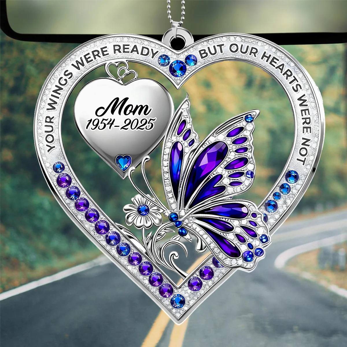 Your Wings Were Ready - Personalized Car Acrylic Hanging Ornament - Image 2