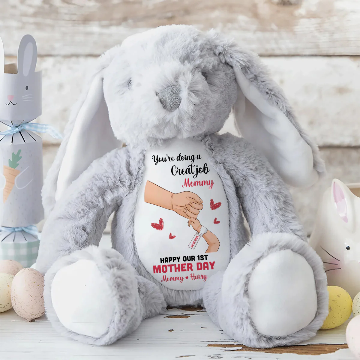 You're Doing A Great Job Mommy Bunny - Personalized Stuffed Bunny - Image 8